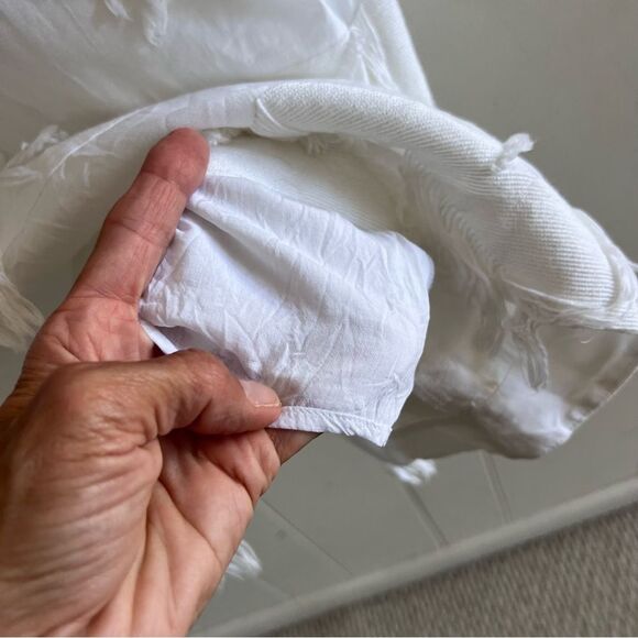 Maeve Anthropologie Boho White Fringe Cotton Shift Dress - Picture 8 of 10